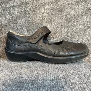 ZIERA Black Leather Mary Jane Shoes Gummibear Womens 8 Super Support Insoles